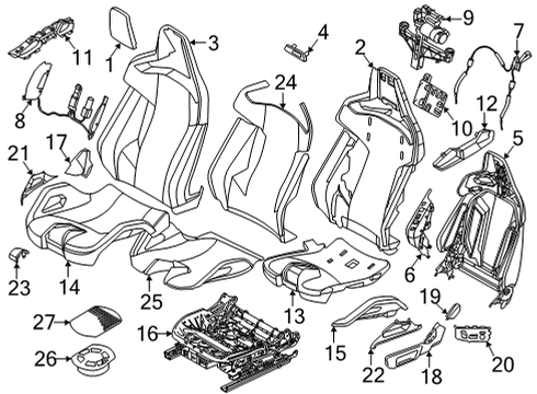 2021 BMW M4 Power Seats FOAM SECTION, SEAT Diagram for 52108067468