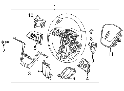 2021 Lincoln Aviator Steering Column & Wheel, Steering Gear & Linkage SWITCH ASY - CONTROL Diagram for LC5Z9C888EA