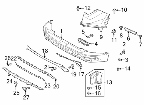 Bumper & Components - Rear Bolt(W/WASHER) Diagram for 1145608356B