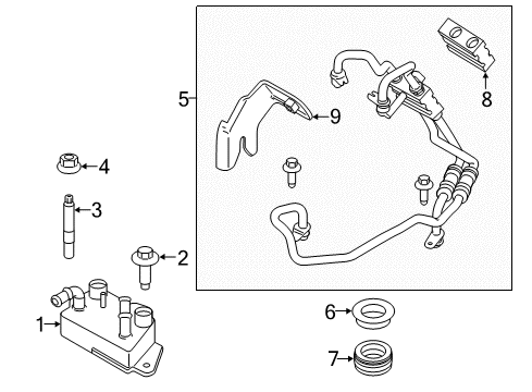 2015 Ford Transit Connect Trans Oil Cooler Cooler Line Diagram for DT1Z7R081A