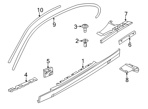 2012 BMW 128i Exterior Trim - Pillars, Rocker & Floor Deflector Lip, Rear Left Diagram for 51717117637