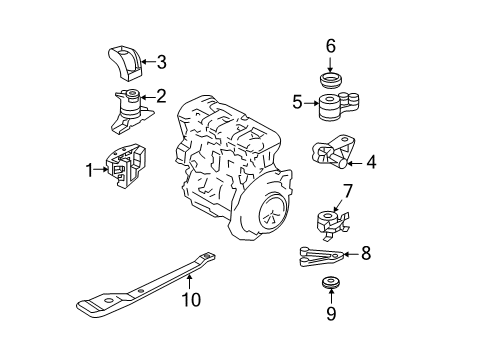 2005 Ford Escape Engine & Trans Mounting Front Bracket Diagram for 5L8Z6061BB