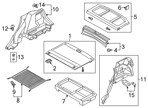 2022 Hyundai Kona Electric Interior Trim - Rear Body Net-Hook, RR Diagram for 85795K20004X