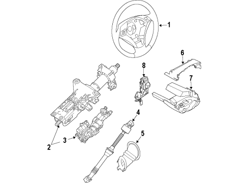 2016 BMW M5 Steering Column & Wheel, Steering Gear & Linkage Steering Wheel Leather Diagram for 32337845947