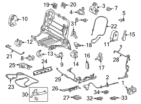 2010 Lexus LX570 Third Row Seats Guide Diagram for 7877260010A2