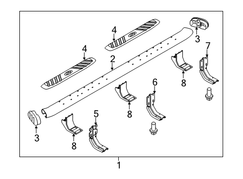 2013 Ford F-250 Super Duty Running Board Step Pad Diagram for BC3Z16490A