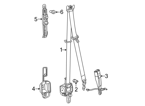 2019 Jeep Grand Cherokee Front Seat Belts ADJUSTER-Seat Belt Turning Loop Diagram for 4610241AD