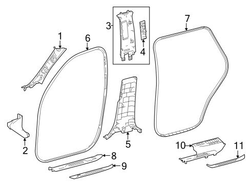 Interior Trim - Pillars Anchor Plate Diagram for 730230E020B0