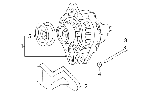2004 Hyundai Tiburon Alternator Bracket-Generator Diagram for 3746037200