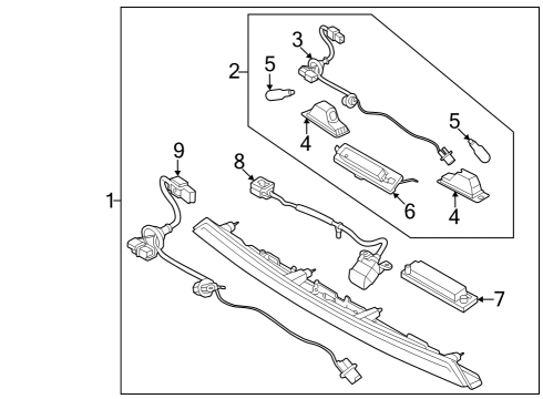 License Lamps Lamp Assembly-License Plate Diagram for 925012S500