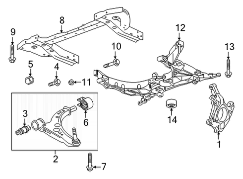 Front Suspension Components, Lower Control Arm, Stabilizer Bar Engine Cradle Bolt Diagram for 11571246