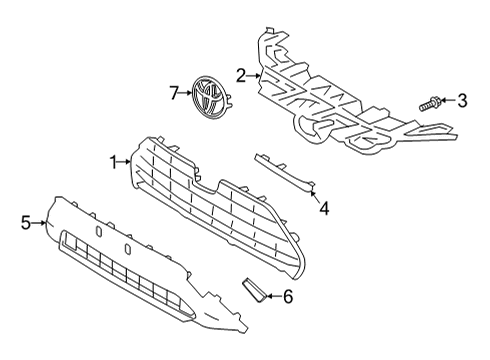 Grille & Components Upper Grille Diagram for 531120R120