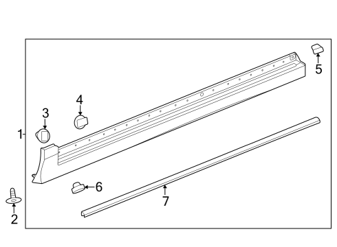 Exterior Trim - Pillars MOLDING ASM-RKR PNL Diagram for 42810332