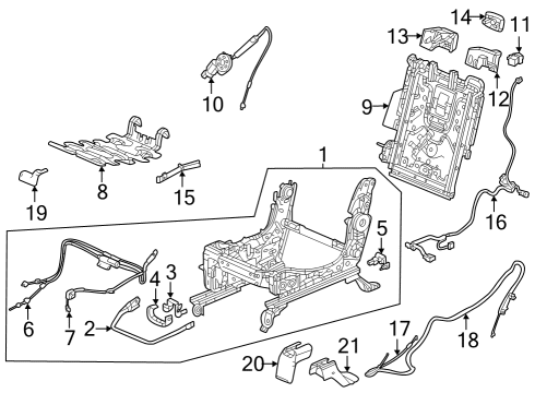Tracks & Components Switch, Passenger Side (Dj Interior Silver) Diagram for 81365TZ5A01ZA