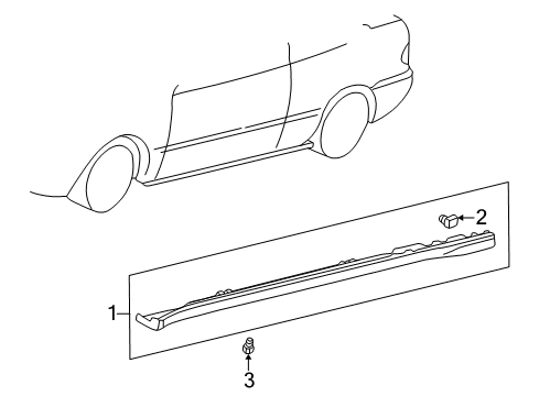 1998 Honda Civic Exterior Trim - Pillars, Rocker & Floor Clip B, Airscoop Diagram for 90688SB0013