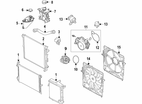 2020 BMW X6 Cooling System, Radiator, Water Pump, Cooling Fan HOSE, REMOTE, COOLANT RADIAT Diagram for 17128071759