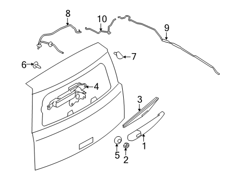 2019 Ford Flex Wiper & Washer Components Washer Hose Diagram for AA8Z17A605B