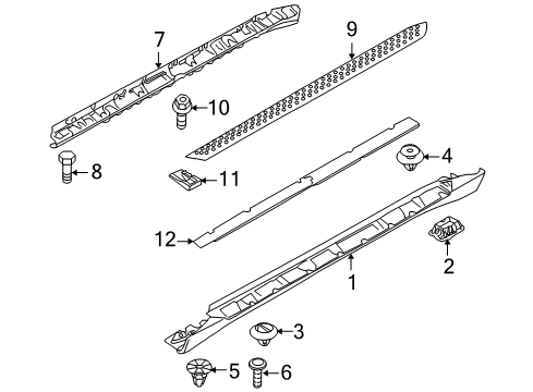 2010 BMW X6 Exterior Trim - Pillars, Rocker & Floor Clip Diagram for 51777171003