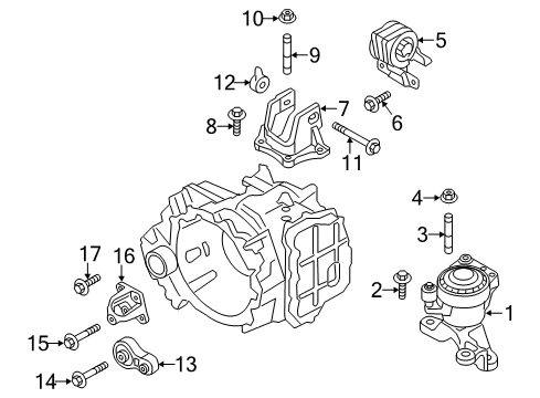 2013 Ford Edge Engine & Trans Mounting Transmission Mount Bracket Diagram for CT4Z6031A