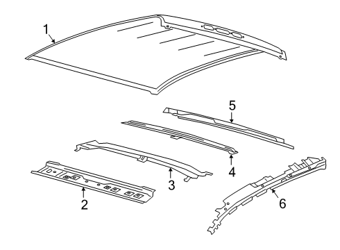 2020 Ford Ranger Roof & Components Upper Rail Diagram for KB3Z26513A08A