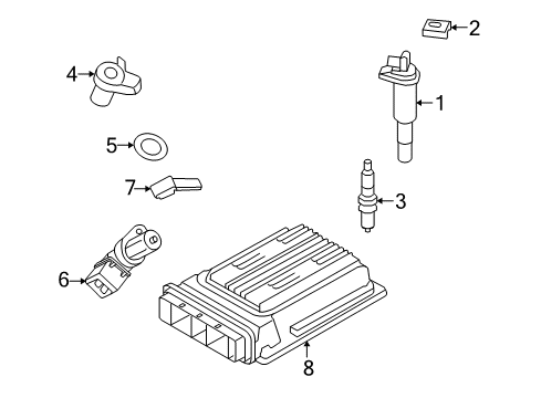 2012 BMW X6 Powertrain Control Spark Plug, High Power Diagram for 12120037581
