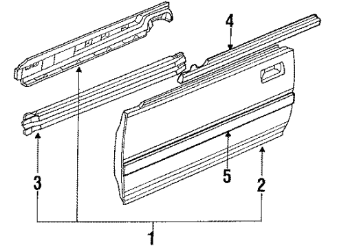 1990 Acura Integra Door & Components Protector, Right Front Door Diagram for 75302SK8A01