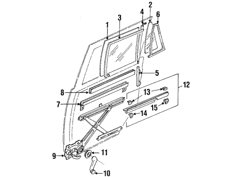 1994 Toyota 4Runner Rear Door - Glass & Hardware Run, Rear Door Window, LH Diagram for 6815289102