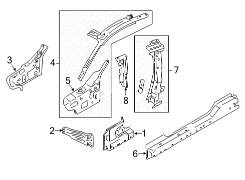 Hinge Pillar, Lock Pillar Lock Pillar Diagram for FR3Z6324300A