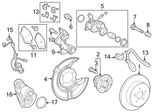 Brake Components Hub & Bearing Assembly Diagram for 4241047030