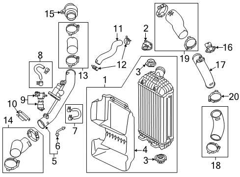 2018 Hyundai Santa Fe Sport Powertrain Control Hose-Recirculation Diagram for 282842G310
