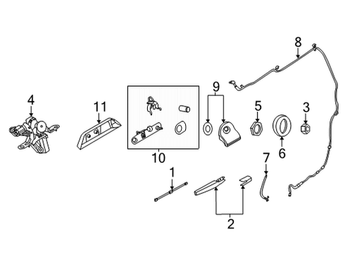 2022 Ford Bronco Sport Back Glass LIFT ASY - GAS Diagram for M1PZ7842105B