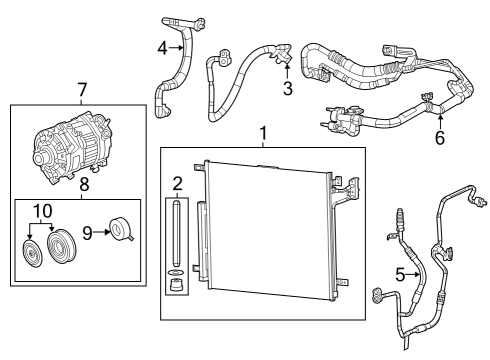 Condenser, Compressor & Lines AIR CONDITIONING Diagram for 68488313AA
