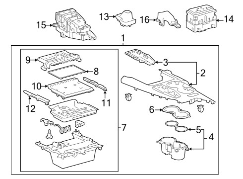 2021 Toyota Camry Parking Brake Cup Holder Diagram for 5562006520