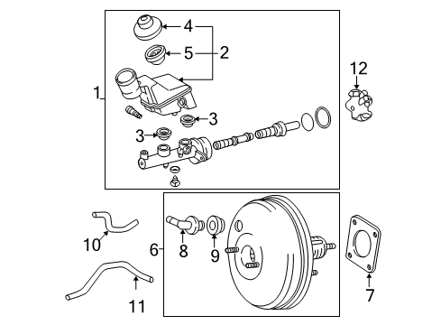 2004 Toyota Corolla Hydraulic System Master Cylinder Diagram for 4720102310