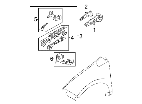 2007 Ford Edge Structural Components & Rails Lower Reinforcement Diagram for 7T4Z78108A26A