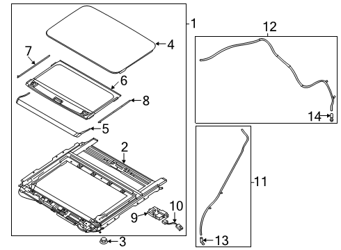 2020 Hyundai Palisade Sunroof Sunroof Assembly Diagram for 81600S8000MMH
