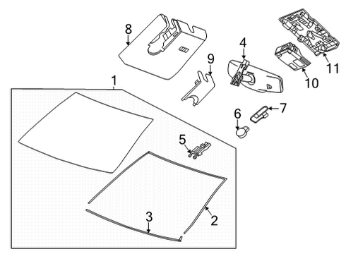 2020 Cadillac CT5 Glass - Windshield Trim Cover Cover Diagram for 84942188