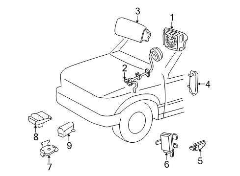 2003 Ford Explorer Sport Air Bag Components Clock Spring Diagram for 1L5Z14A664AB