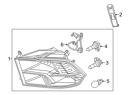 2016 Ram 1500 Headlamps Headlamp-Headlamp Park And Turn Diagram for 68324940AD