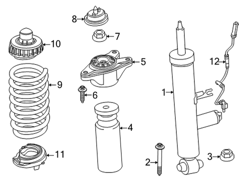 Shocks & Components - Rear SHOCK ABSORBER, REAR, VDC Diagram for 37106894638