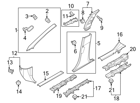 Interior Trim - Pillars Clip Diagram for 769886LB5A