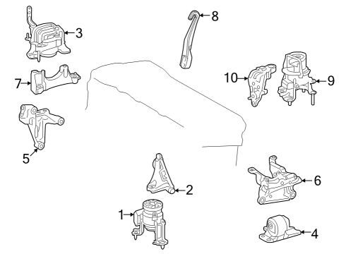 Engine & Trans Mounting BRACKET, ENGINE MOUN Diagram for 1231125130