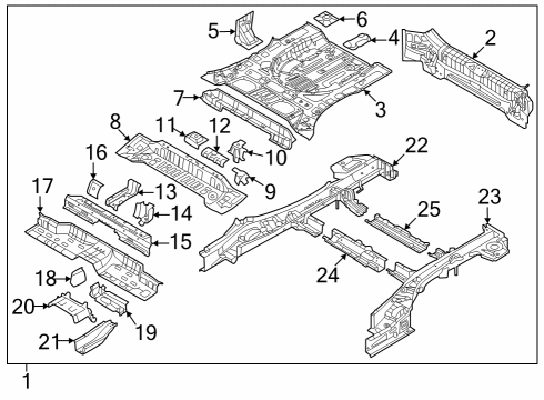 Rear Body & Floor MEMBER ASSY-CTR FLOOR CROSS RR Diagram for 653A5N9000