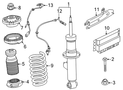 2022 BMW M8 Gran Coupe Struts & Components - Rear HOLDER FOR VARIABLE DAMPER C Diagram for 37146882223