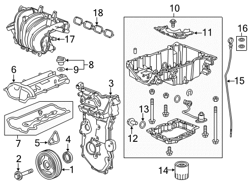 2015 Buick Regal Intake Manifold Dipstick Diagram for 12654314