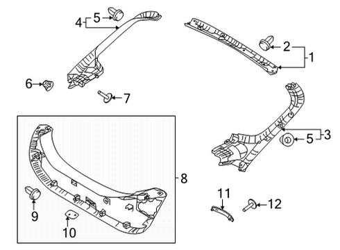 2022 Hyundai Ioniq 5 Interior Trim - Lift Gate GRIP HANDLE-TAIL GATE Diagram for 81751GI000NNB