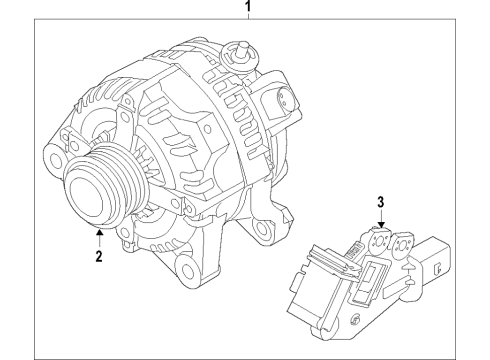 2020 Genesis G80 Alternator Regulator Assembly-GENER Diagram for 373703L001