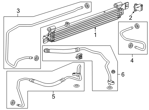 2014 Chevrolet Impala Trans Oil Cooler Outlet Hose Diagram for 23171463