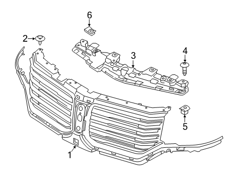 2017 Lincoln Navigator Grille & Components Sight Shield Diagram for FL7Z17795A