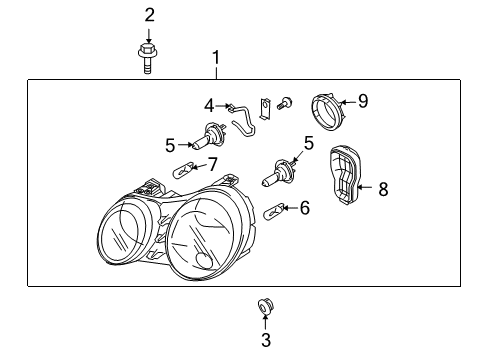 2006 Kia Amanti Bulbs Headlamp Dust Cap Diagram for 921403F000